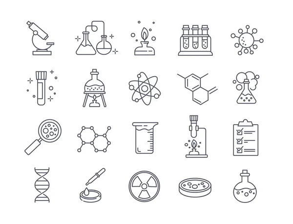 Grande set di laboratorio di Chimica e icone diagrammatiche — Vettoriale Stock