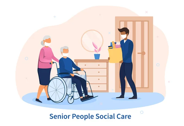 Koncept sociální péče o seniory — Stockový vektor