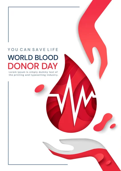 Medical poster design for World Blood Donor Day — Stock Vector