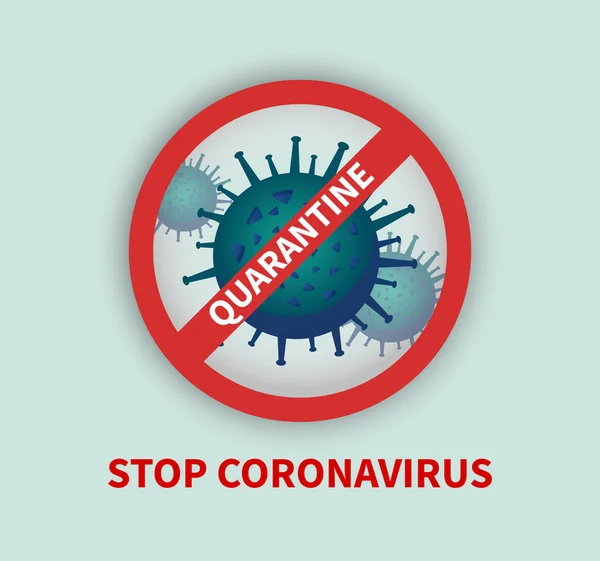 Icona di quarantena per arrestare Coronavirus — Vettoriale Stock