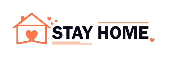 Stay Home Panorama Banner für Coronavirus — Stockvektor