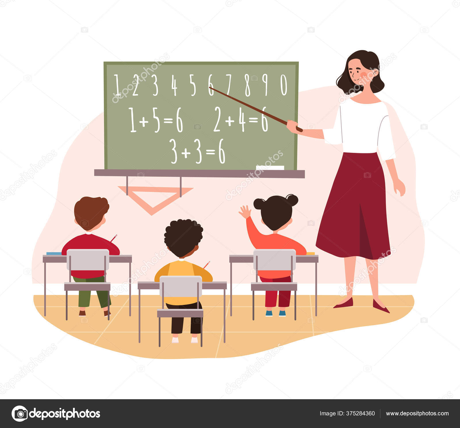 Teacher teaching primary school children in class Stock Vector Image by ©mentalmind #375284360 Teacher teaching primary school children in class Stock Vector Image by ©mentalmind #375284360