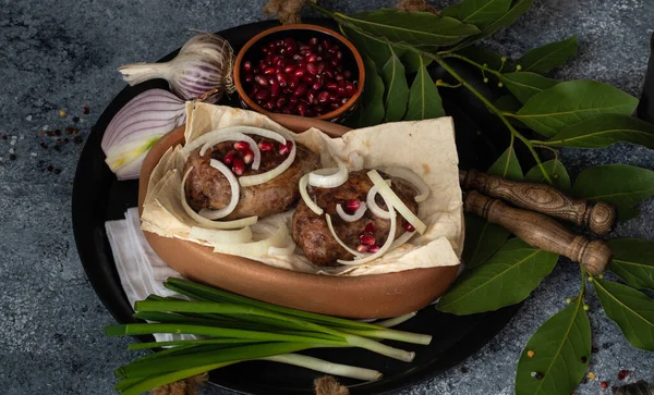 Cocina Tradicional Georgiana Chuleta Apjura Sobre Fondo Piedra — Foto de Stock