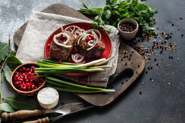 Cocina Tradicional Georgiana Chuleta Apjura Sobre Fondo Piedra — Foto de Stock