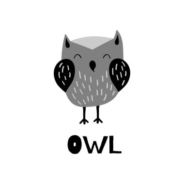 Sevimli baykuş son moda İskandinav tarzında