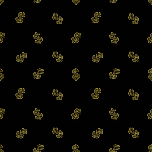 Μοτίβο με χειροποίητο σύμβολο δολαρίου — Διανυσματικό Αρχείο