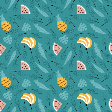 Çiçeksiz ve meyveli şirin desen.