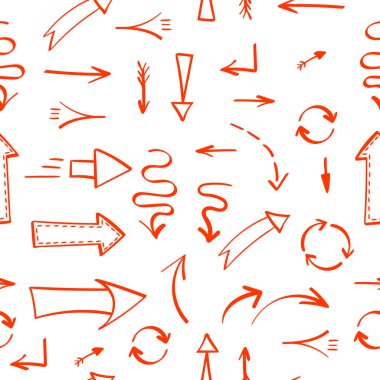 Farklı kırmızı oklarla kusursuz desen