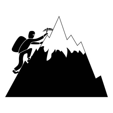Zirveye tırmanan bir kişinin silüeti