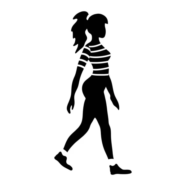 Силуэт ходячей женщины — стоковый вектор