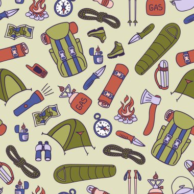 Yürüyüş ve sırt çantasının renginde pürüzsüz desen