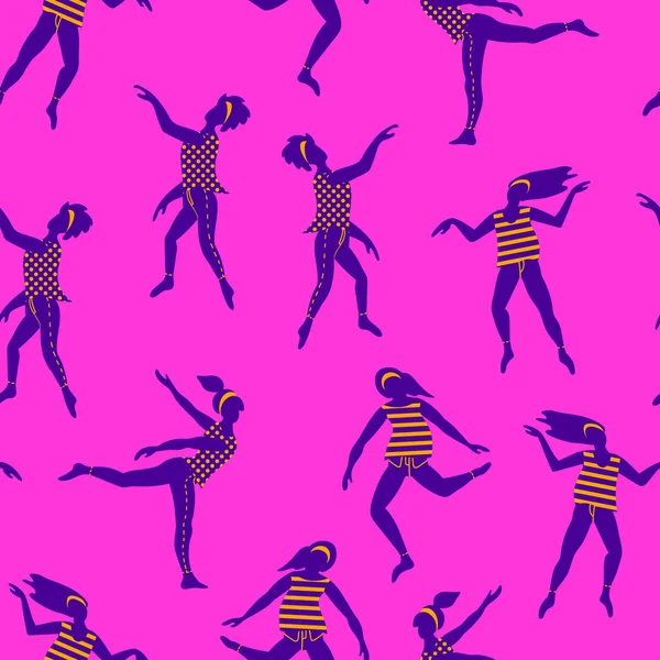 Bezproblémový vzor s tančícími ženami — Stockový vektor
