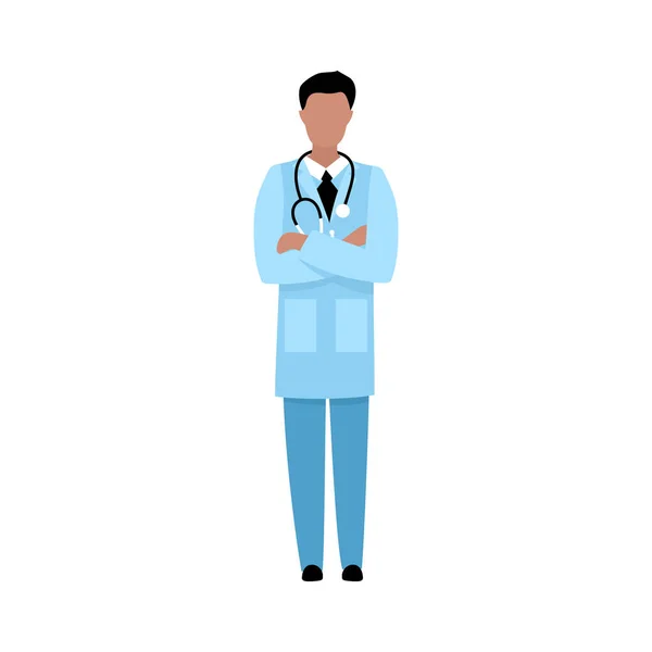 Male doctor crossing his arms over his chest — Stock Vector