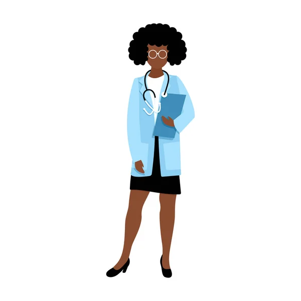 African american woman doctor — Stock Vector