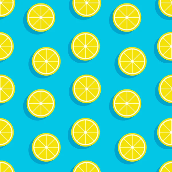 Nahtloses Muster mit Zitronenscheiben — Stockvektor
