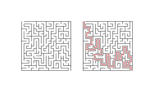 Moeilijke puzzel met oplossing — Stockvector