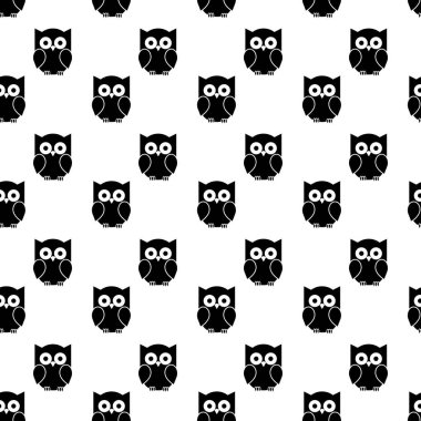 Beyaz arkaplanda baykuşlar olan pürüzsüz desen