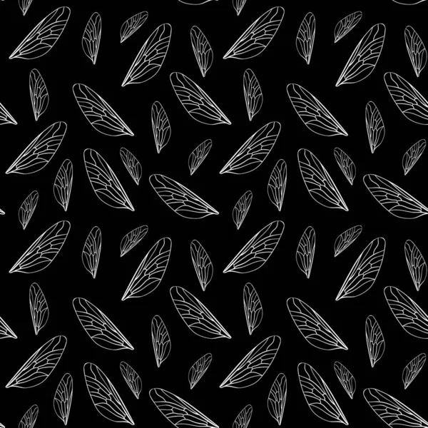 Mosquito wings dark seamless pattern — Stock Vector