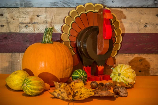 Thanksgiving turkey and pumpkin display