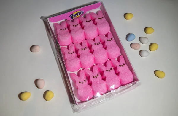 Cumming Georgia Usa Unused Package Peeps Pink Easter Marshmallow Bunnies — Stock Photo, Image