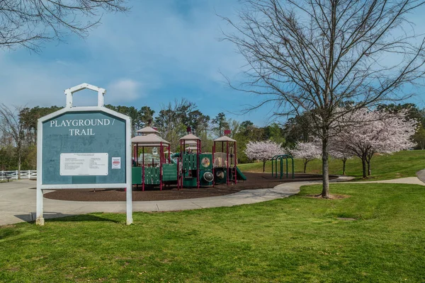 Mandatory Closure All County Playgrounds Due Coronavirus Covid Pandemic Further — Stock Photo, Image