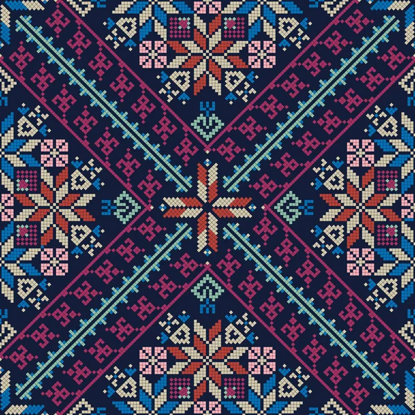 パレスチナ刺繍パターン260 — ストックベクタ