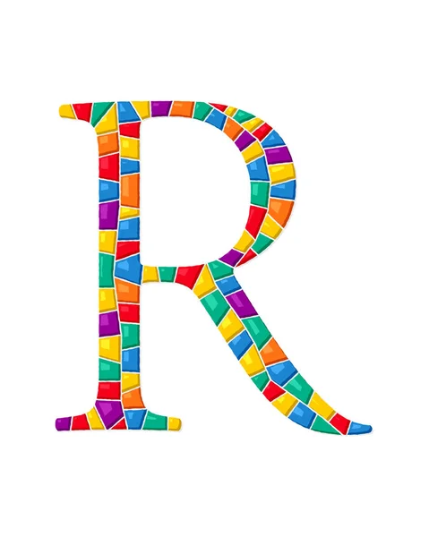 Letter R vector mozaïek — Stockvector