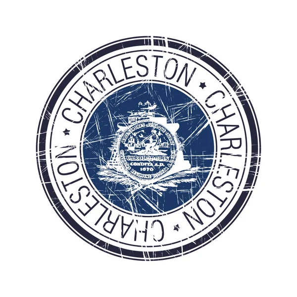 Ciudad de Charleston, Carolina del Sur sello vectorial — Vector de stock