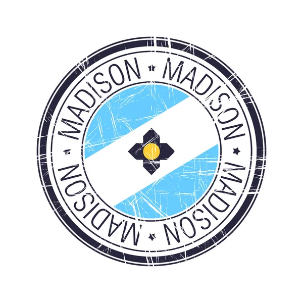 Ciudad de Madison, Wisconsin sello vectorial — Vector de stock