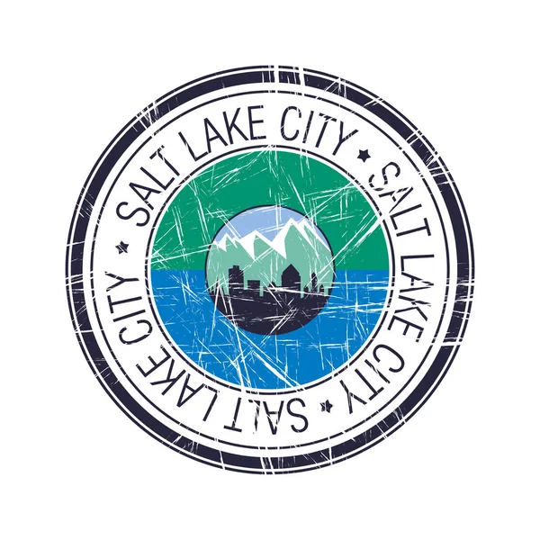 Ville de Salt Lake City, Utah timbre vectoriel — Image vectorielle
