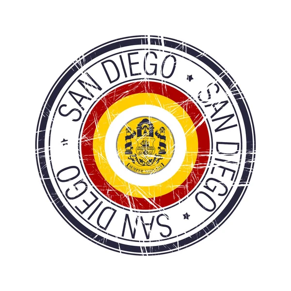 Timbre vectoriel de la ville de San Diego, Californie — Image vectorielle