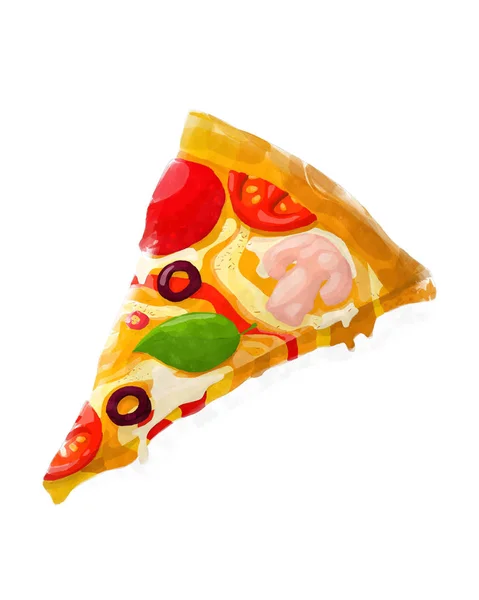 Watercolor pizza — Stock Photo, Image