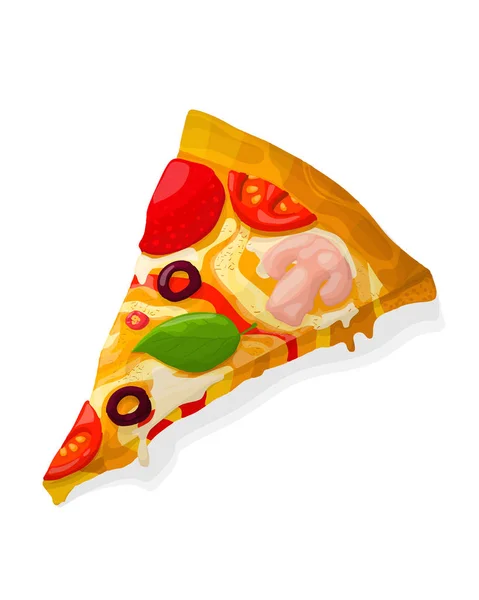 Векторный ломтик пиццы — стоковый вектор