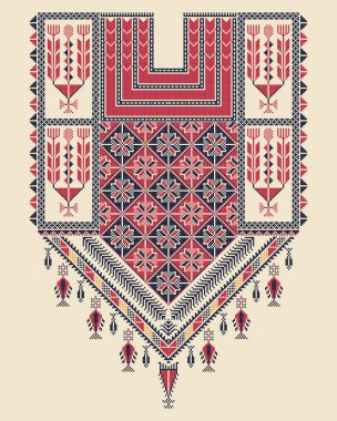 Filistin geleneksel nakış motifi ile Vektör Tatreez desen tasarımı