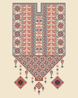 Filistin geleneksel nakış motifi ile Vektör Tatreez desen tasarımı