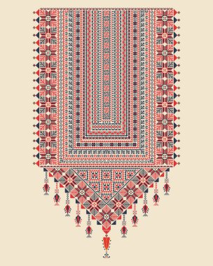 Filistin geleneksel nakış motifi ile Vektör Tatreez desen tasarımı