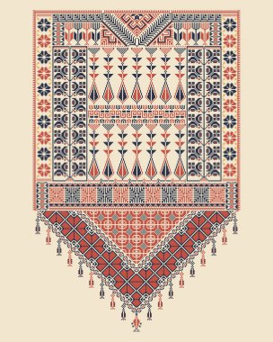 Filistin geleneksel nakış motifi ile Vektör Tatreez desen tasarımı