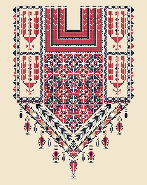 Filistin geleneksel nakış motifi ile Vektör Tatreez desen tasarımı