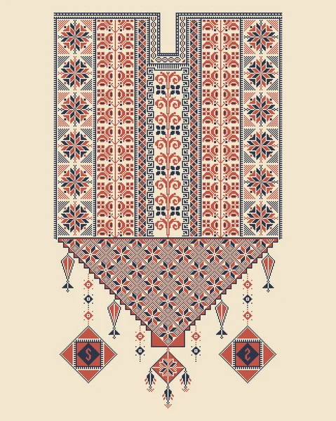 Filistin geleneksel nakış motifi ile Vektör Tatreez desen tasarımı