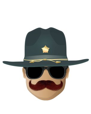 Highway policeman avatar over white background clipart