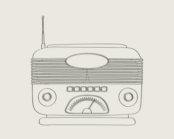 Radiovektorskizze Vintage Stil — Stockvektor