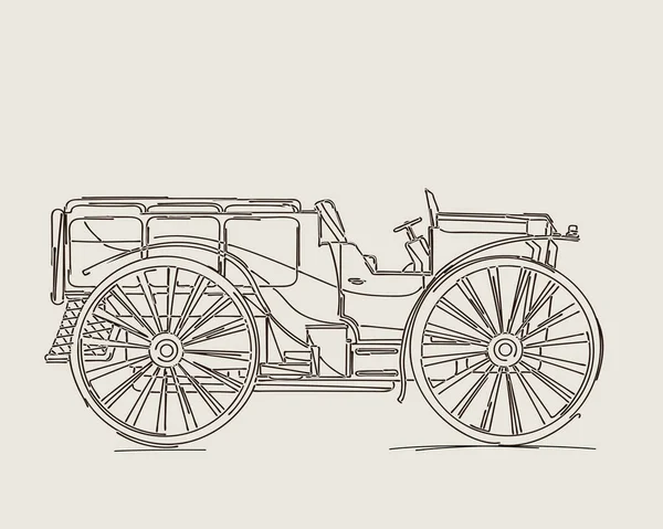 Vintage Camion Dessin Vectoriel Croquis — Image vectorielle