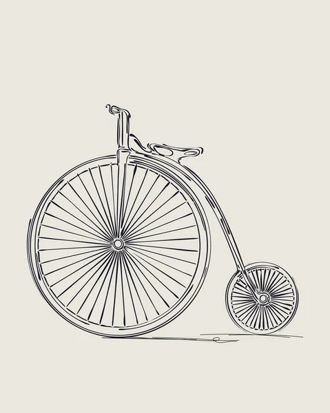 Penny Farthing Retro Cykel Vektor Skiss — Stock vektor