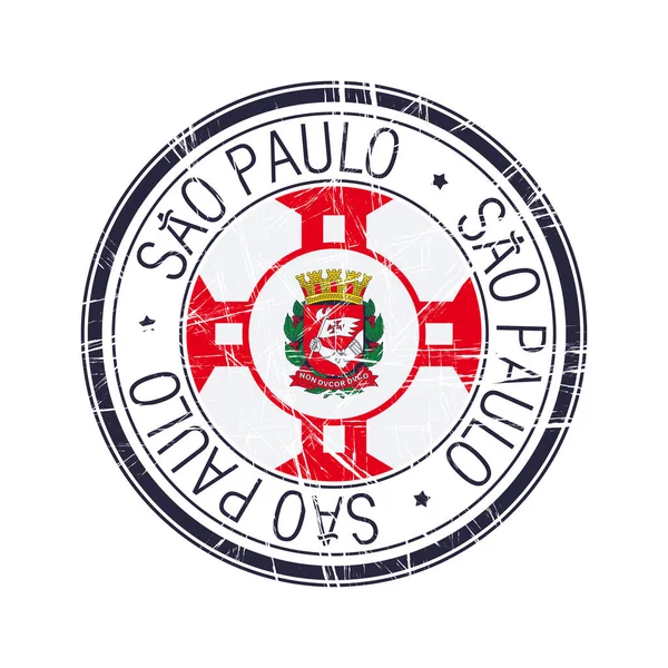 Ville Sao Paulo Brésil Timbre Caoutchouc Postal Objet Vectoriel Sur — Image vectorielle