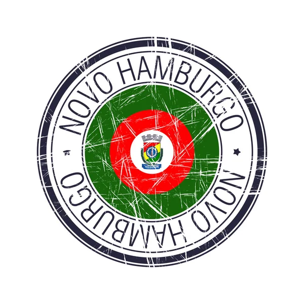 Ville Novo Hamburgo Brésil Timbre Caoutchouc Postal Objet Vectoriel Sur — Image vectorielle