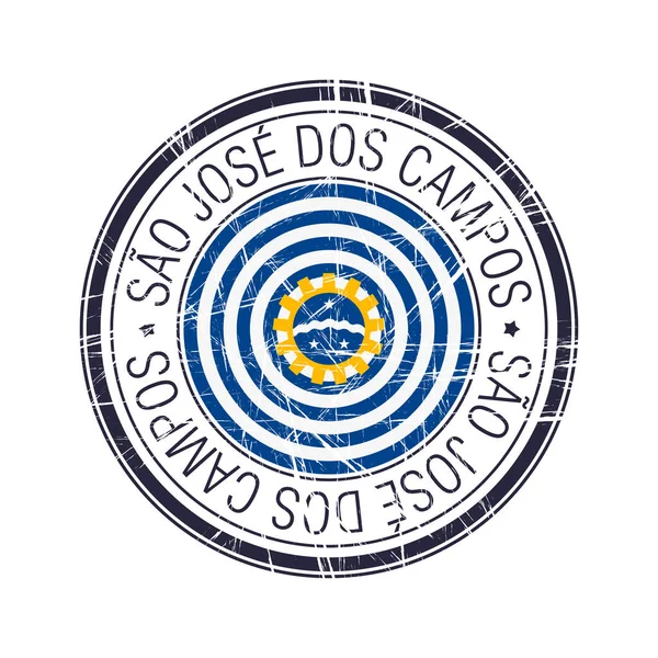 Ville Sao Jose Dos Campos Brésil Timbre Caoutchouc Postal Objet — Image vectorielle