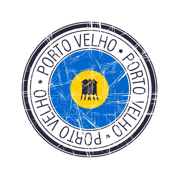 Ville Porto Velho Brésil Timbre Caoutchouc Postal Objet Vectoriel Sur — Image vectorielle