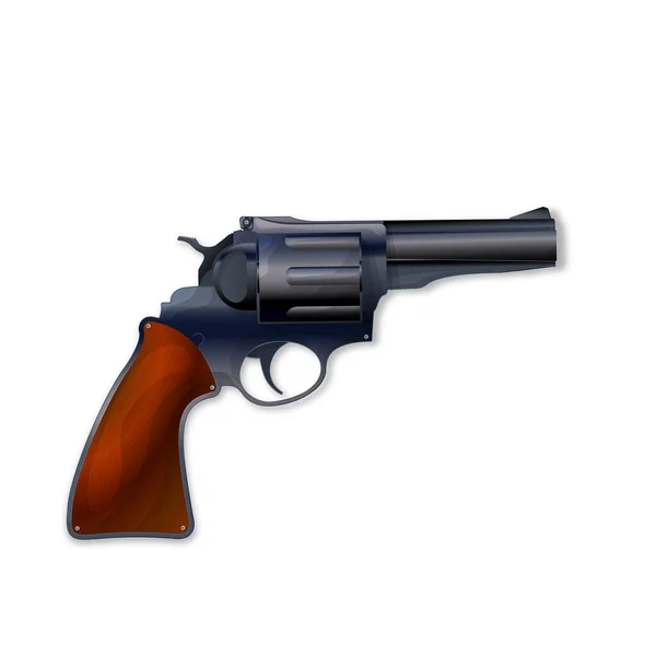 Vector Revolver Pistool Witte Achtergrond — Stockvector