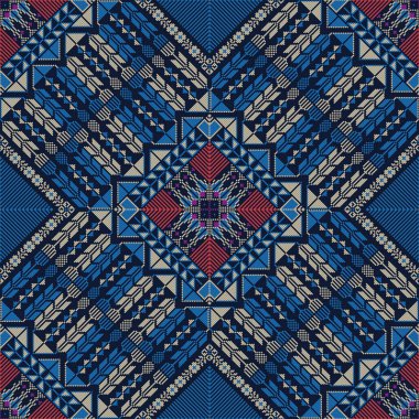 Geleneksel Filistin nakış motifli kusursuz desen tasarımı