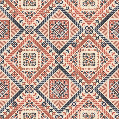 Geleneksel Filistin nakış motifli kusursuz desen tasarımı